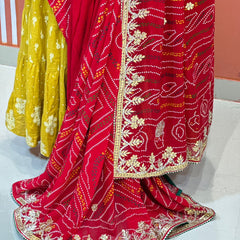 PURE VISCOSE GEORGETTE BHANDEJ SAREE