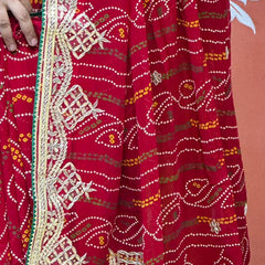PURE VISCOSE GEORGETTE BHANDEJ SAREE