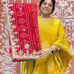 PURE VISCOSE GEORGETTE BHANDEJ SAREE