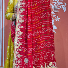 PURE VISCOSE GEORGETTE BHANDEJ SAREE