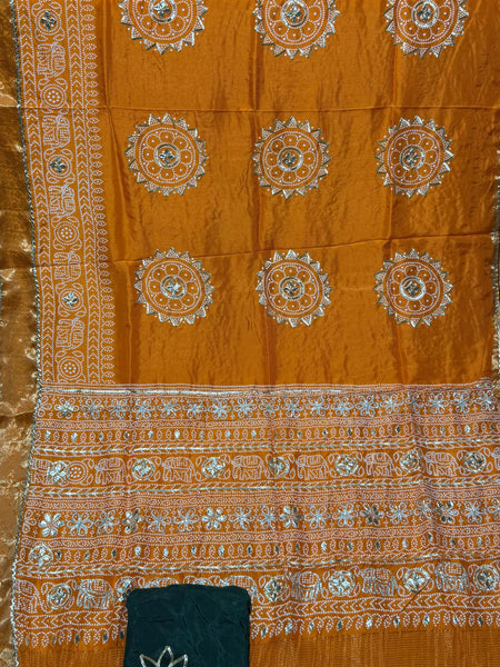 ELEPHANT ZARI BHANDEJ SAREE