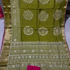 ELEPHANT ZARI BHANDEJ SAREE