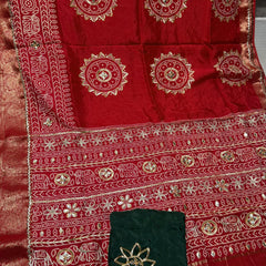 ELEPHANT ZARI BHANDEJ SAREE