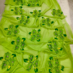 Semi Chiffon Handbrush Saree