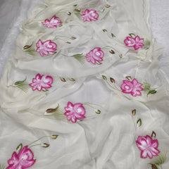 Semi Chiffon Handbrush Saree