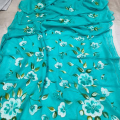 Semi Chiffon Handbrush Saree