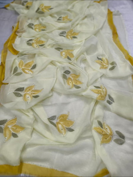 Semi Chiffon Handbrush Saree