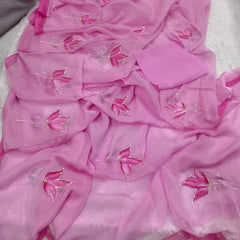 Semi Chiffon Handbrush Saree