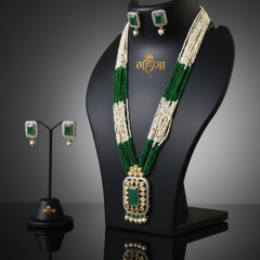 Jadau Pearl Kundan Necklace Set