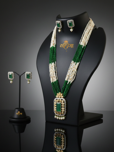 Jadau Pearl Kundan Necklace Set