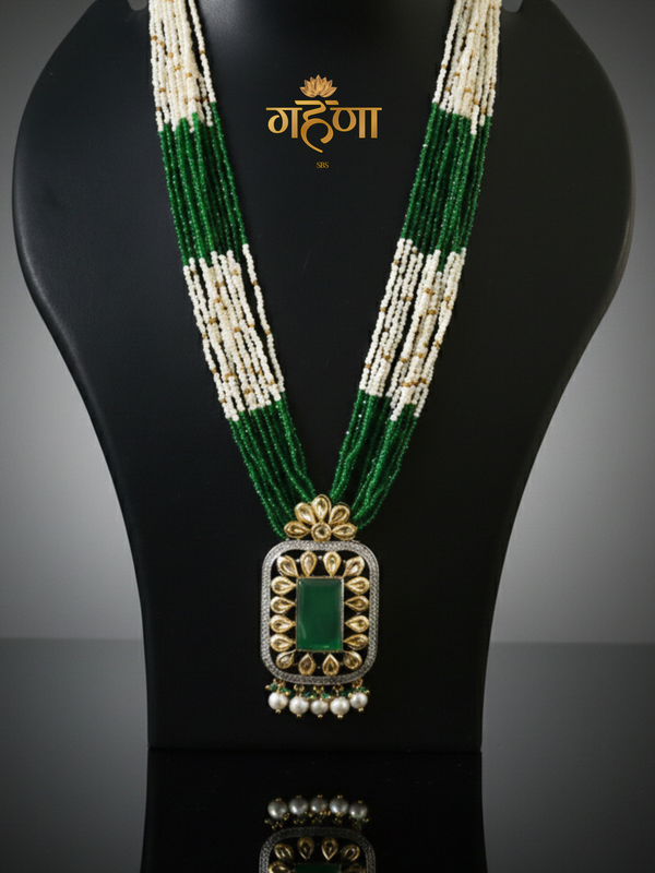 Jadau Pearl Kundan Necklace Set