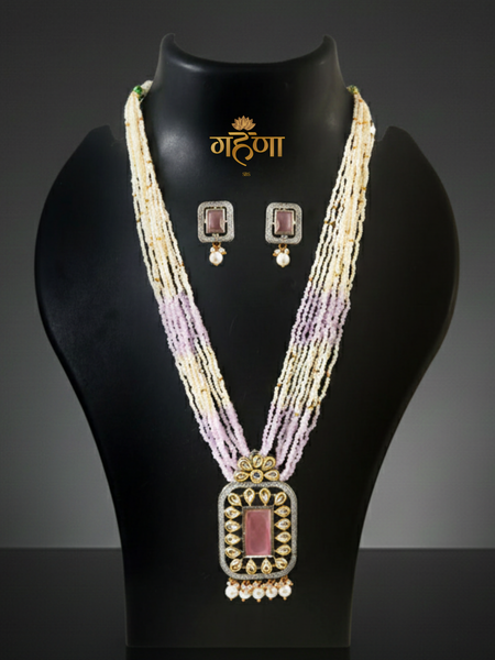 Jadau Pearl Kundan Necklace Set