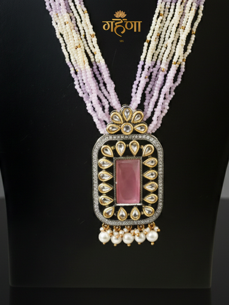 Jadau Pearl Kundan Necklace Set
