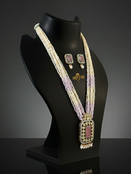 Jadau Pearl Kundan Necklace Set