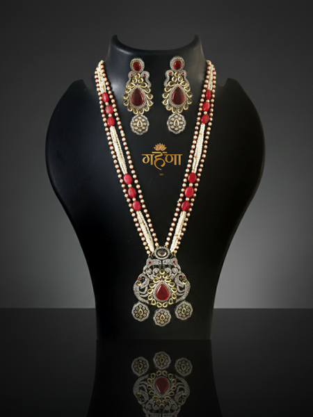 Jadau Pearl Kundan Necklace Set