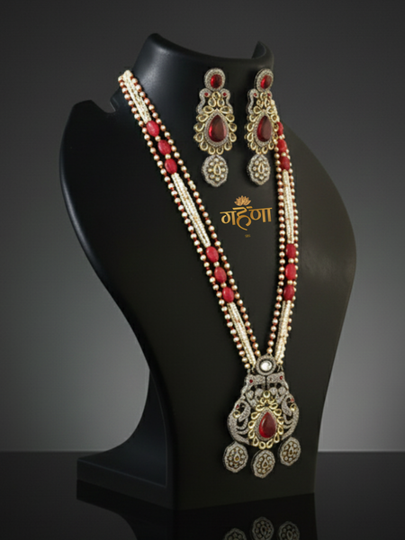 Jadau Pearl Kundan Necklace Set