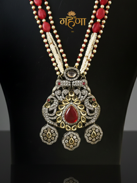 Jadau Pearl Kundan Necklace Set