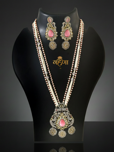 Jadau Pearl Kundan Necklace Set