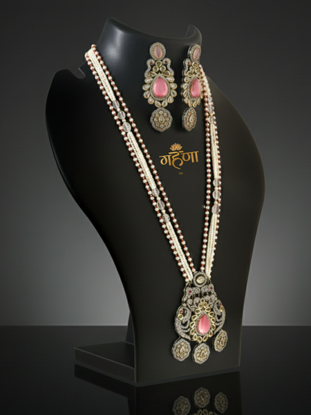 Jadau Pearl Kundan Necklace Set