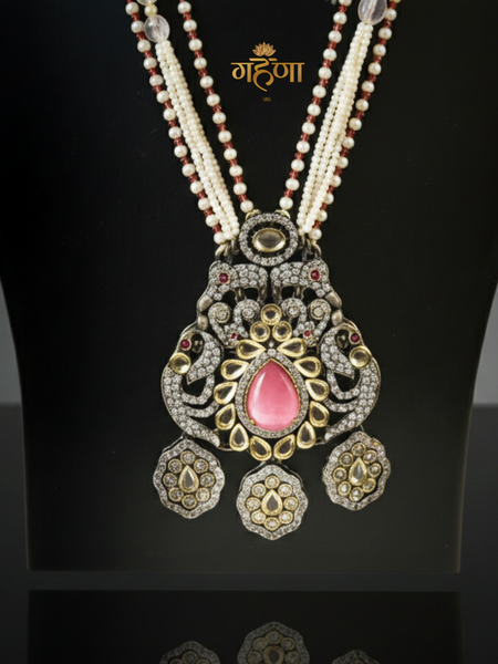 Jadau Pearl Kundan Necklace Set