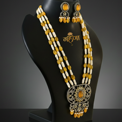 Jadau Pearl Kundan Necklace Set