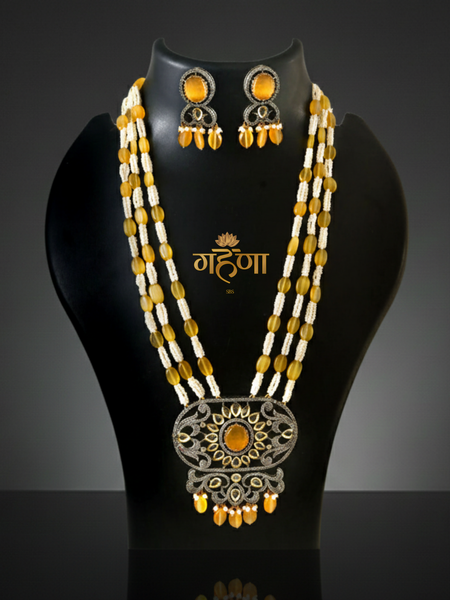 Jadau Pearl Kundan Necklace Set