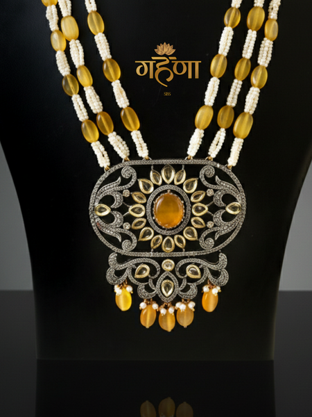 Jadau Pearl Kundan Necklace Set