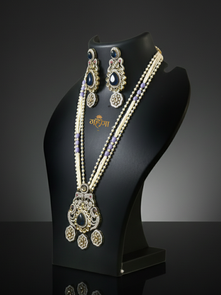 Jadau Pearl Kundan Necklace Set