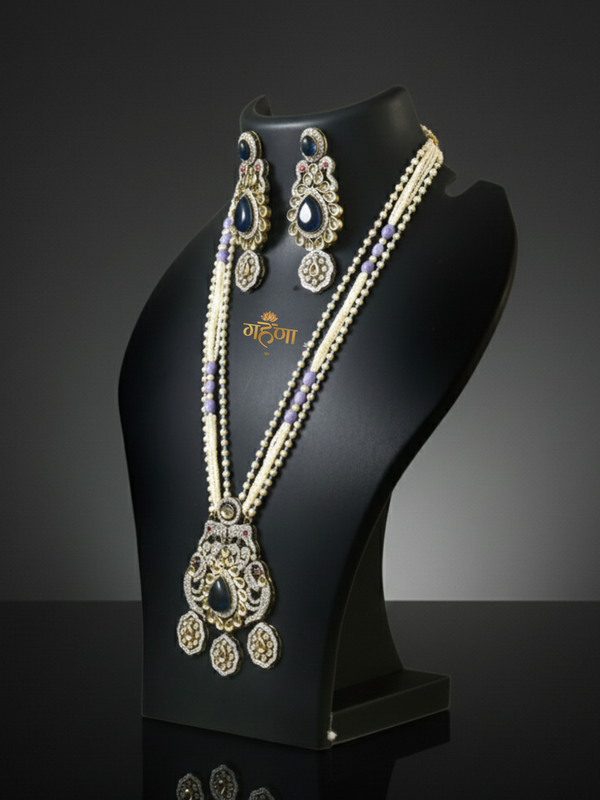 Jadau Pearl Kundan Necklace Set