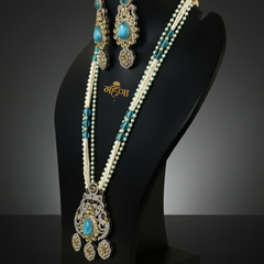 Jadau Pearl Kundan Necklace Set