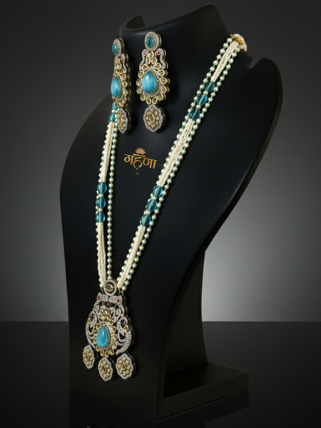 Jadau Pearl Kundan Necklace Set