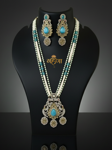 Jadau Pearl Kundan Necklace Set