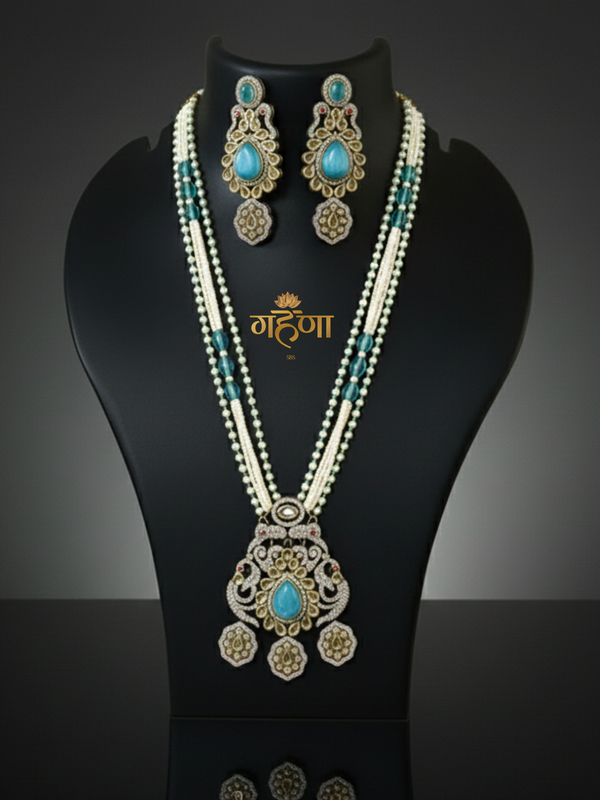 Jadau Pearl Kundan Necklace Set
