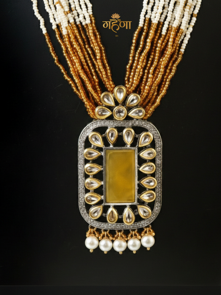 Jadau Pearl Kundan Necklace Set