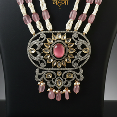 Jadau Pearl Kundan Necklace Set