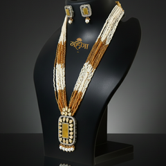 Jadau Pearl Kundan Necklace Set