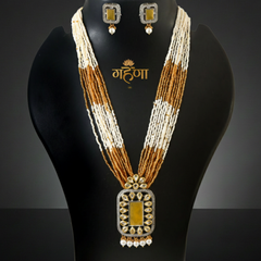 Jadau Pearl Kundan Necklace Set