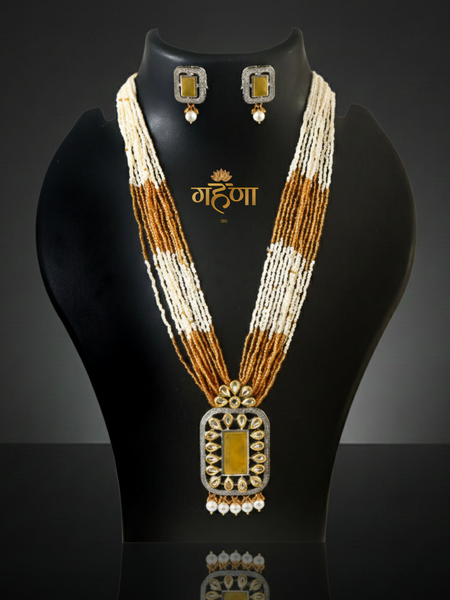 Jadau Pearl Kundan Necklace Set