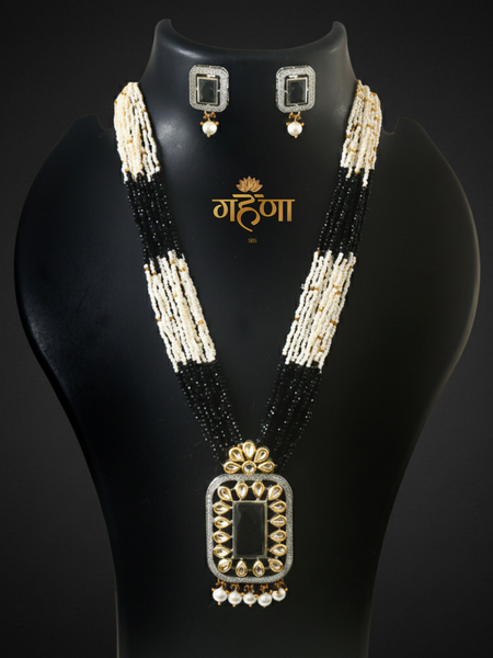 Jadau Pearl Kundan Necklace Set