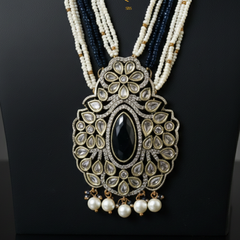 White Pearl Kundan Rani Necklace Set