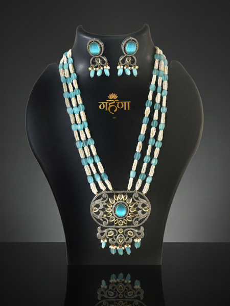 Jadau Pearl Kundan Necklace Set