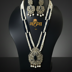 White Pearl Kundan Rani Necklace Set