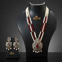 Jadau Pearl Kundan Necklace Set