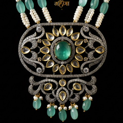 Jadau Pearl Kundan Necklace Set
