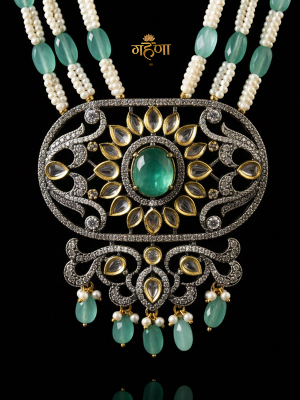 Jadau Pearl Kundan Necklace Set
