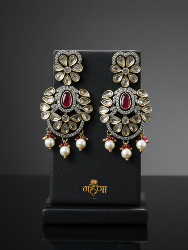 Jadau Pearl Kundan Necklace Set