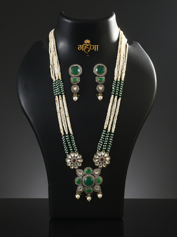Jadau Pearl Kundan Necklace Set