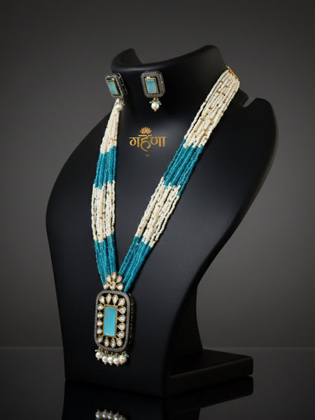Jadau Pearl Kundan Necklace Set