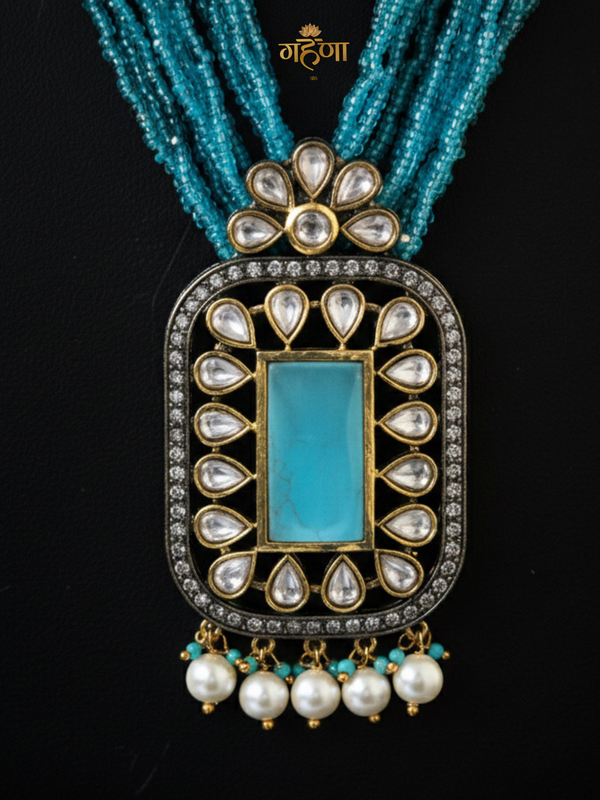 Jadau Pearl Kundan Necklace Set