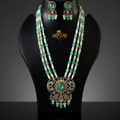 Jadau Pearl Kundan Necklace Set